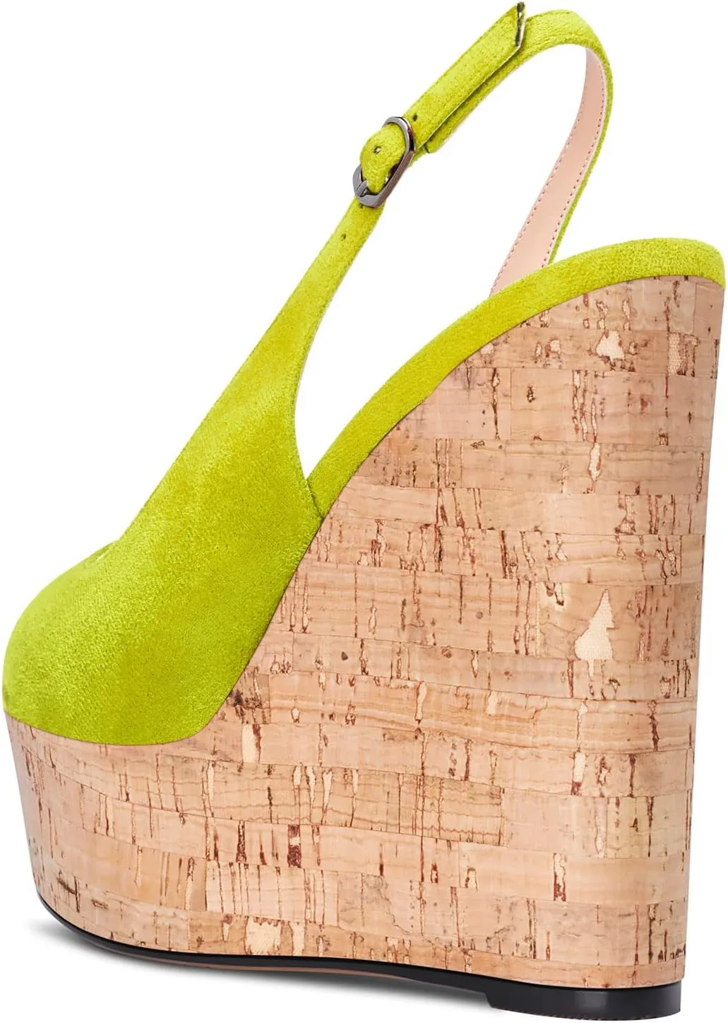 Aachcol Women Wedge Platform Pumps Peep Open Toe Ankle Strap Slingback Backstrap High Heel Dress Shoes Sandals Suede 6 Inch