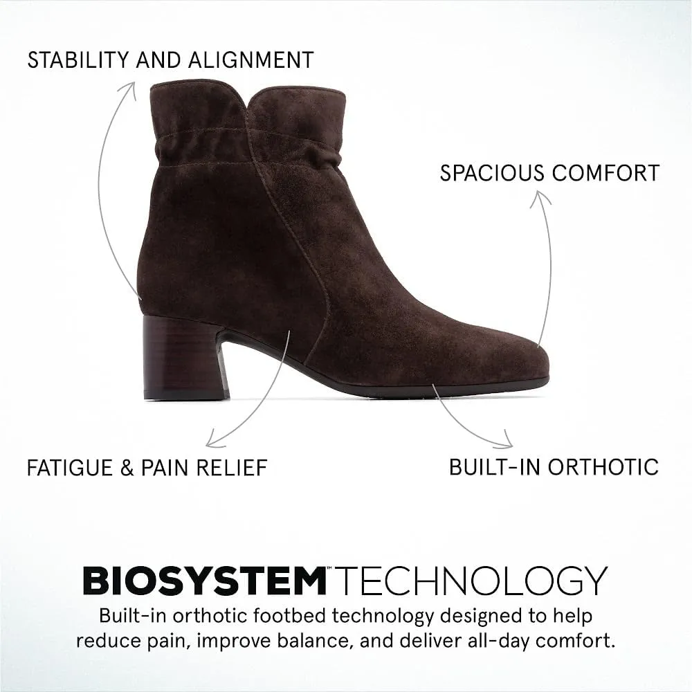 ABEO Avenue Mid Ankle Booties for Women | Fall Boots for Women | Water Resistant Leather | Built-In Orthotic Insole