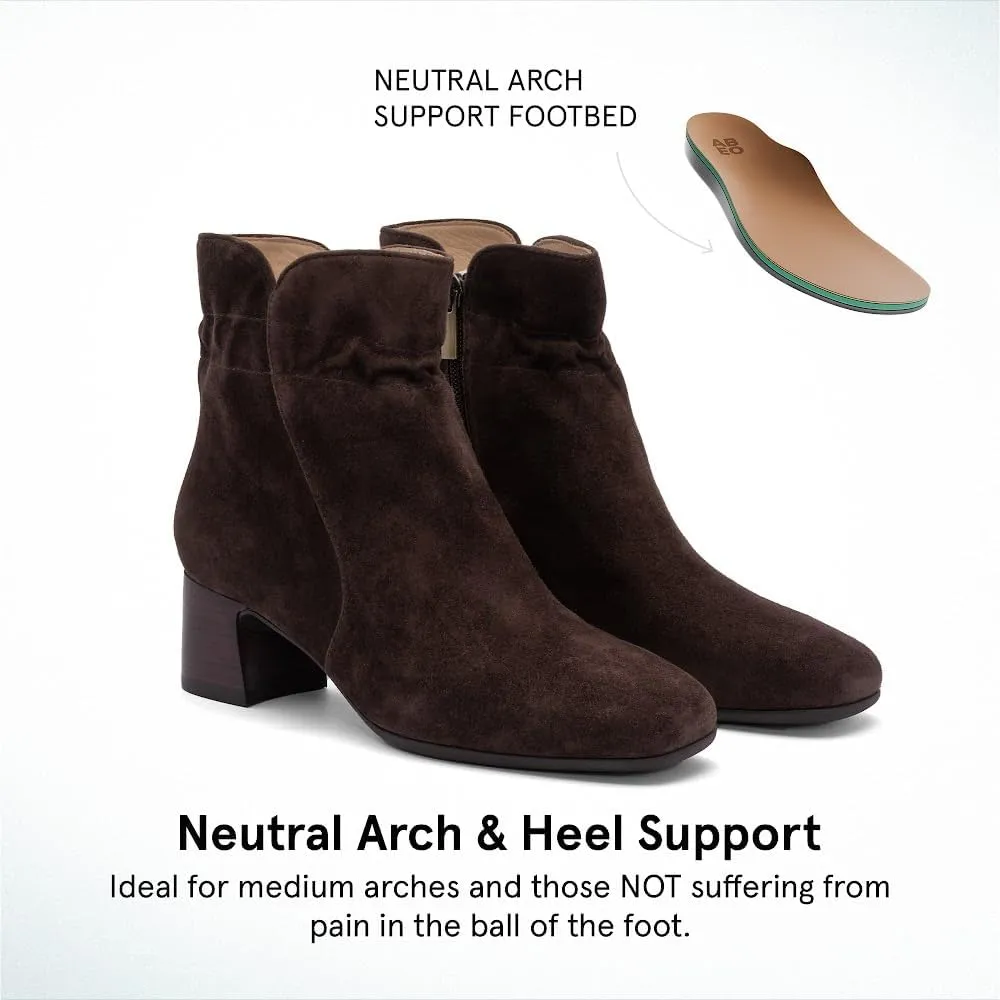 ABEO Avenue Mid Ankle Booties for Women | Fall Boots for Women | Water Resistant Leather | Built-In Orthotic Insole