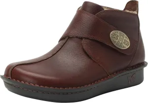 Alegria Womens Caiti Chestnut Leather Ankle Boots 10.5-11 Wide Width US