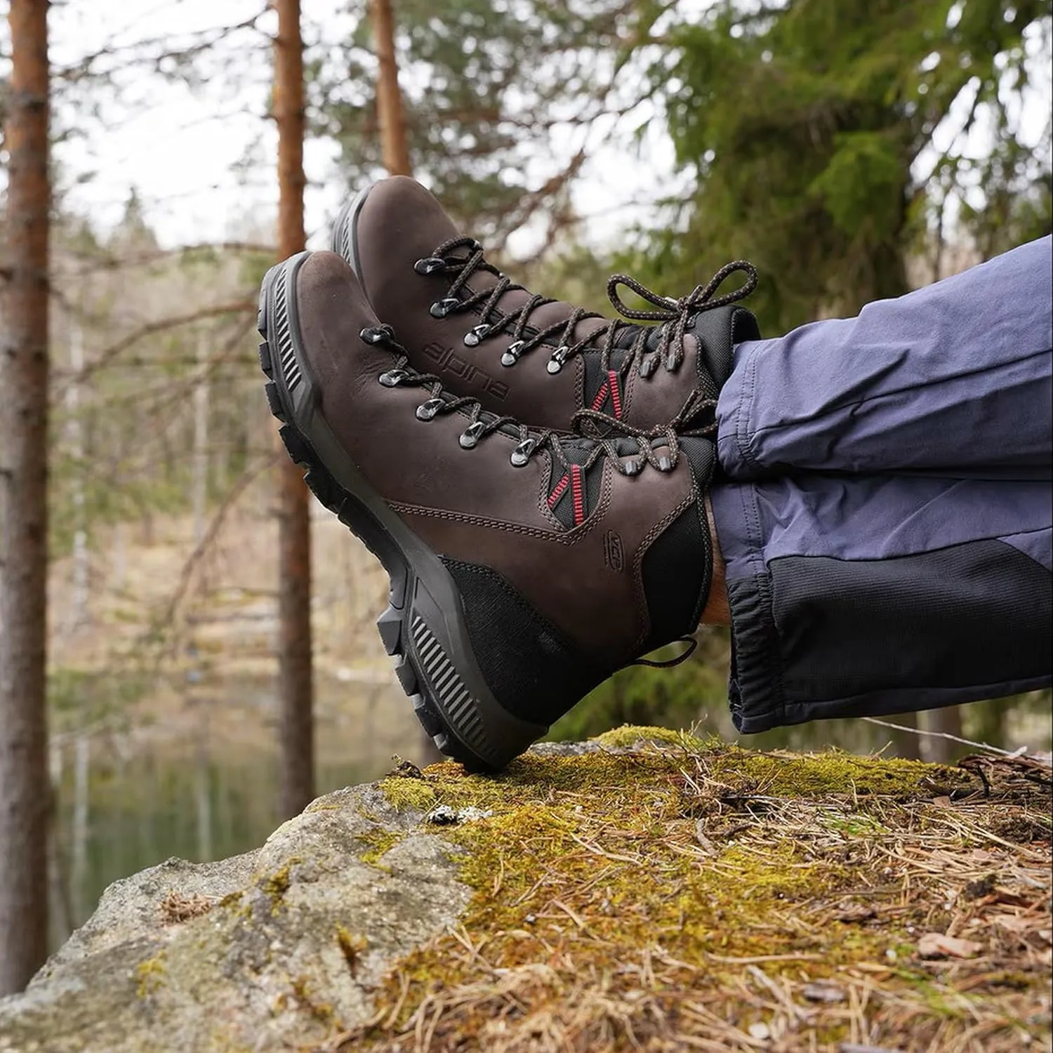 Alpina PRIMA Premium Men's Waterproof Boots | Leather Ankle High | Breathable Membrane | Vibram | All Weather Shoes | Made in Europe