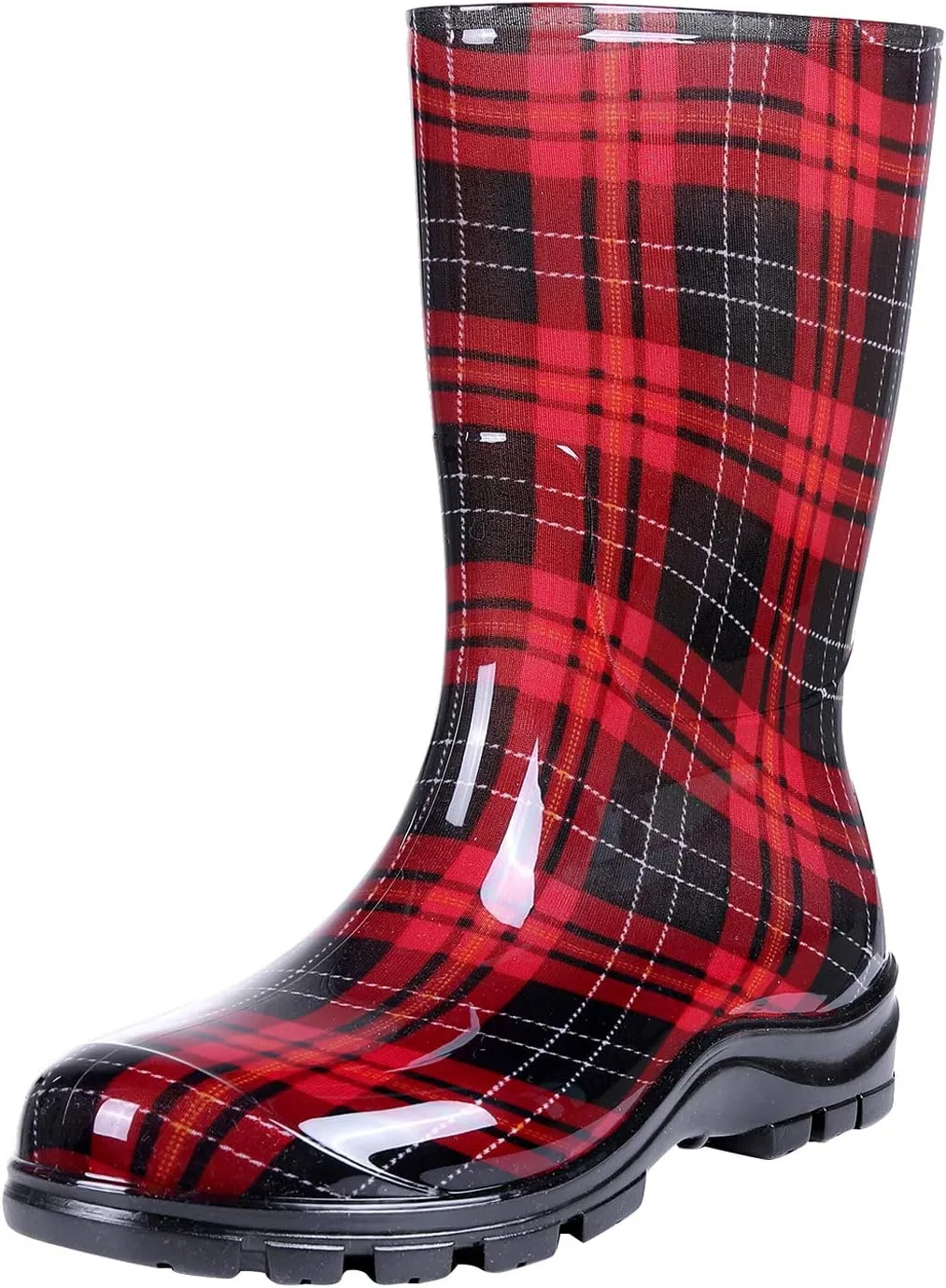 Asgard Women's Mid Calf Rain Boots Printed Waterproof Rubber Boots Short Garden Shose