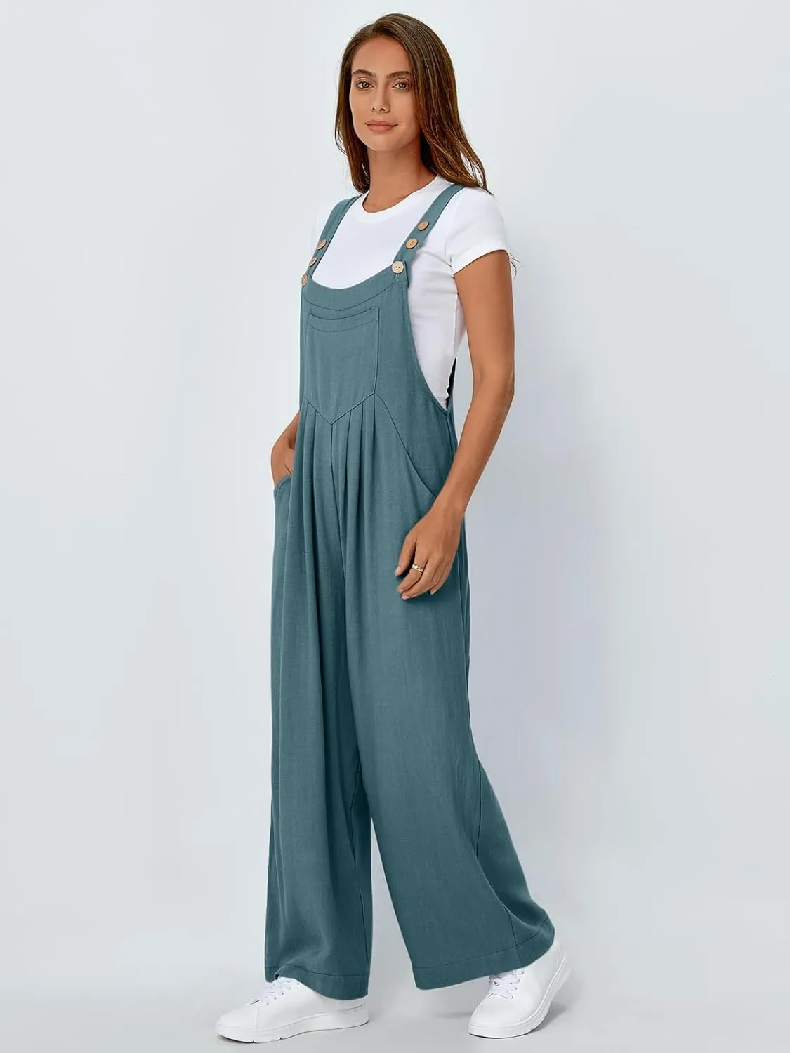 AUTOMET Womens Beach Vacation Outfits Jumpsuits Overalls Wide Leg Casual Summer Spring Outfits Rompers Trendy Jumpers