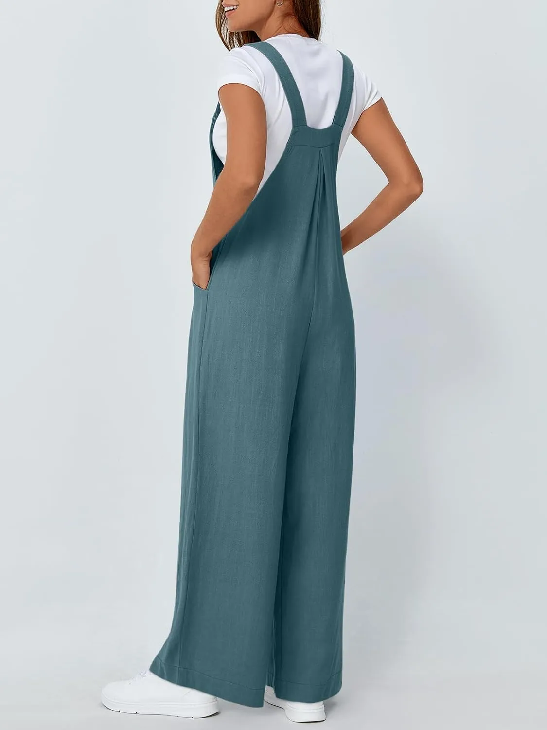 AUTOMET Womens Beach Vacation Outfits Jumpsuits Overalls Wide Leg Casual Summer Spring Outfits Rompers Trendy Jumpers