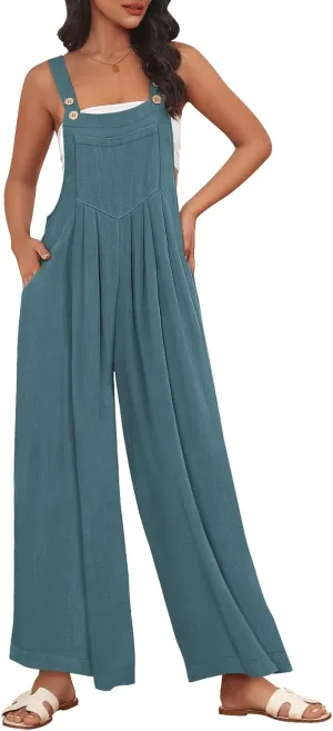 AUTOMET Womens Beach Vacation Outfits Jumpsuits Overalls Wide Leg Casual Summer Spring Outfits Rompers Trendy Jumpers