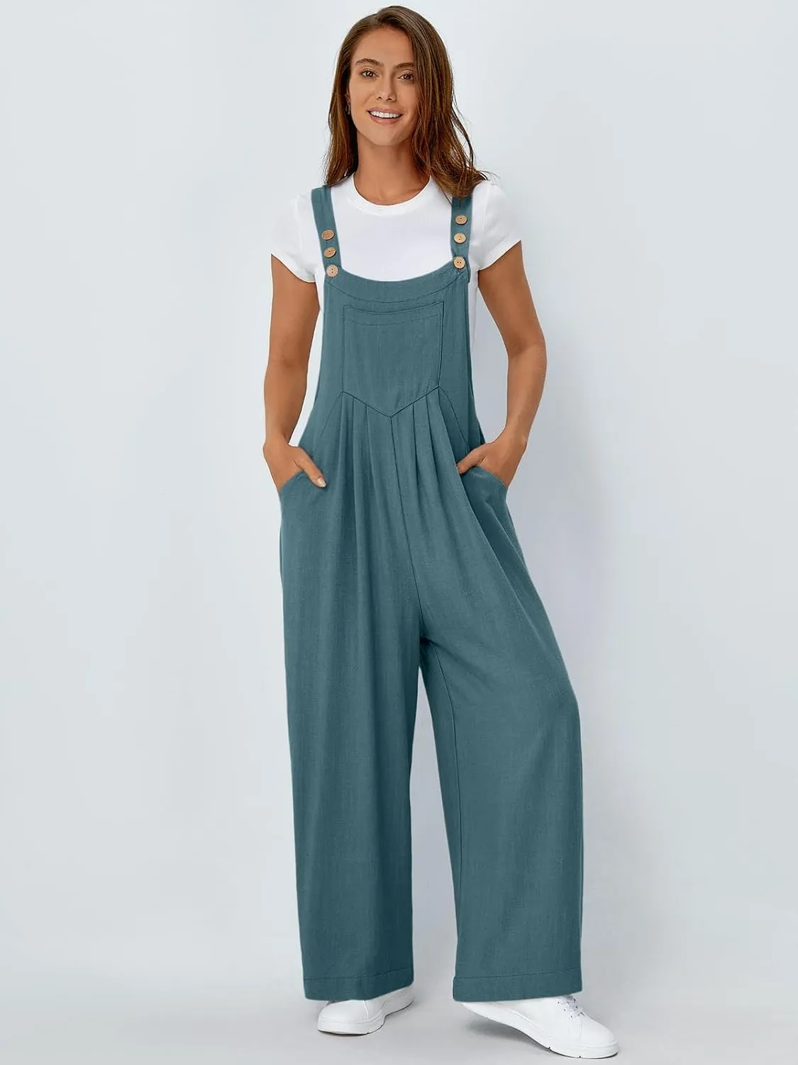 AUTOMET Womens Beach Vacation Outfits Jumpsuits Overalls Wide Leg Casual Summer Spring Outfits Rompers Trendy Jumpers