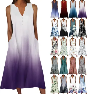 Beach Sundresses for Women 2025 Vacation Casual Plus Size Midi Sun Dress Loose Flowy Summer Boho Long Dresse Trendy