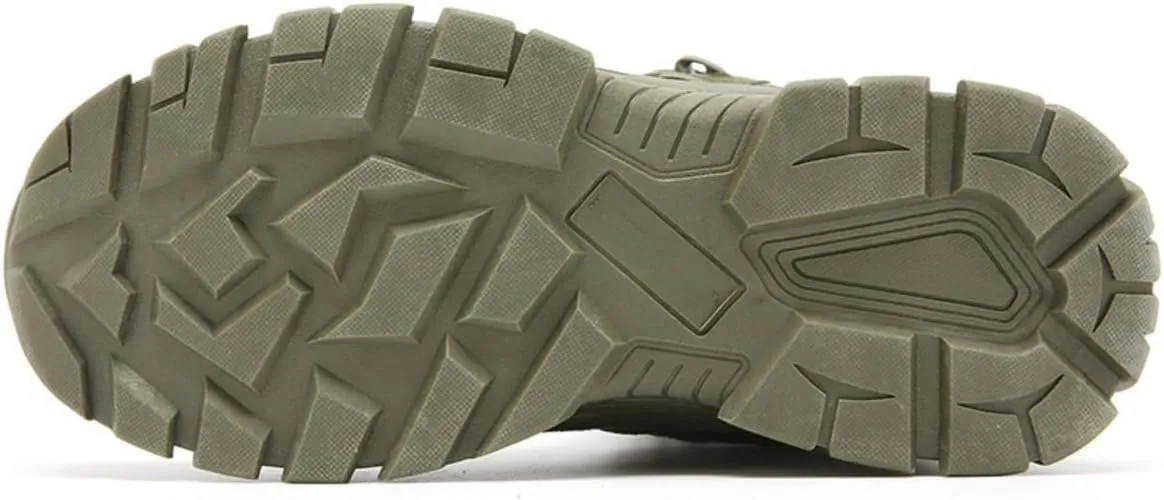 Bitiger Men's Combat Boots with Side Zipper Velcro and Casual Outdoor Mountaineering Trekking Commando Tactical Boots