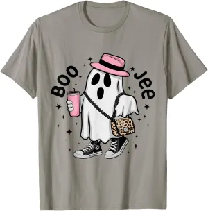 BOO-JEE Halloween Ghost Pink Hat, Leopard Bag Converse Shoes T-Shirt