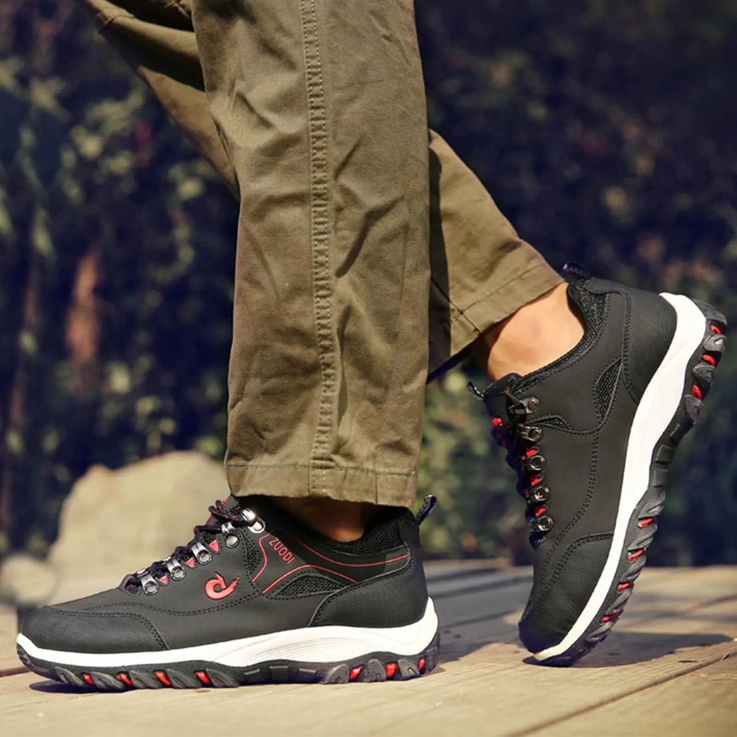 BORAMAX Men's Sneakers Hiking Shoes Running ShoesComfort Casual Shoes Mountaineering Walking Shoes Outdoor Sneakers