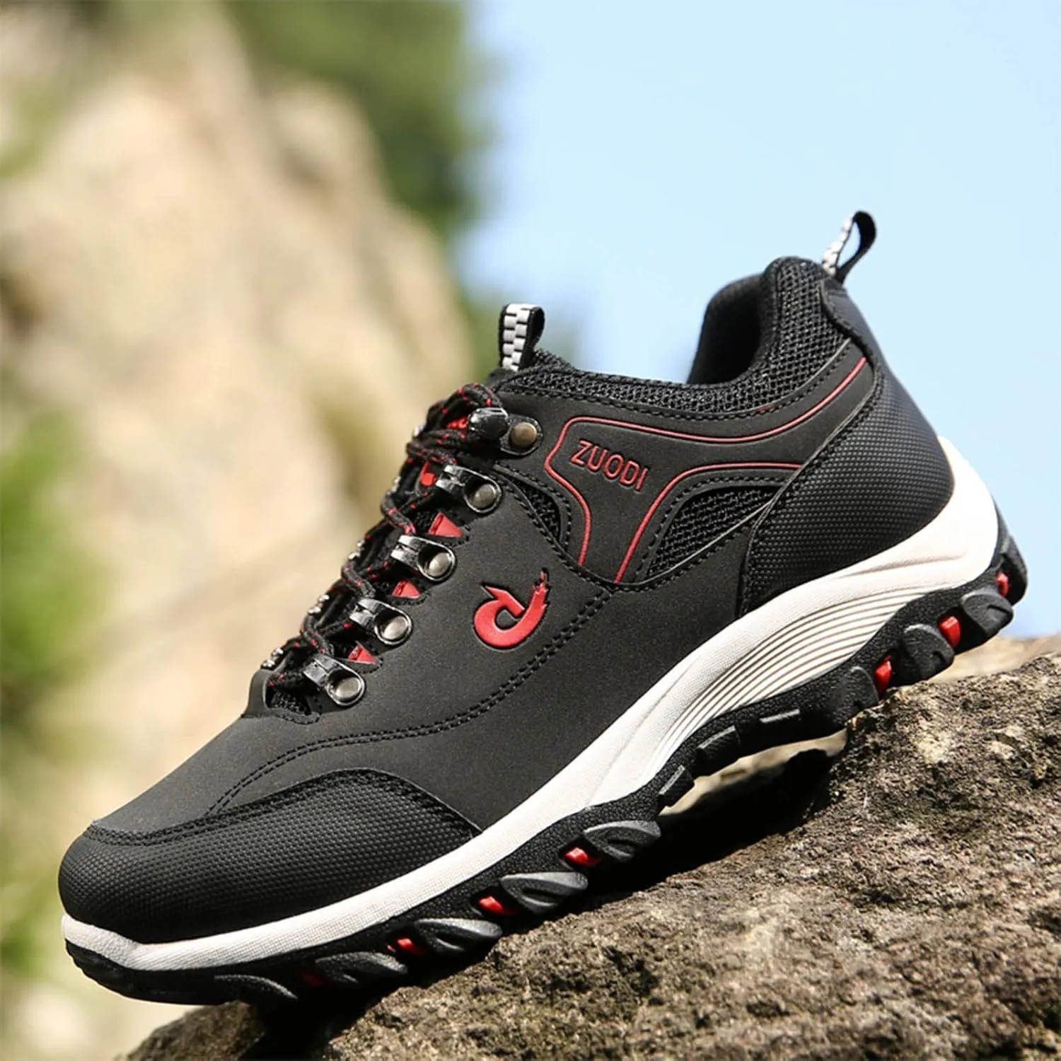BORAMAX Men's Sneakers Hiking Shoes Running ShoesComfort Casual Shoes Mountaineering Walking Shoes Outdoor Sneakers