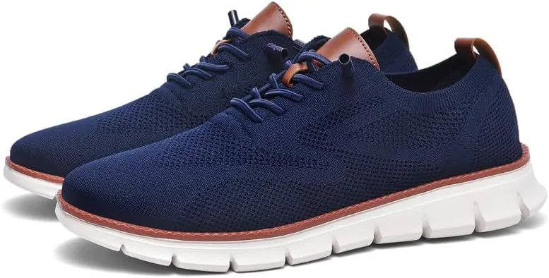 Breeze Shoes for Men Oxfords Lace Up Walking Comfortable Business Casual Shoes Wearbreeze Urban Mesh Dress Sneakers