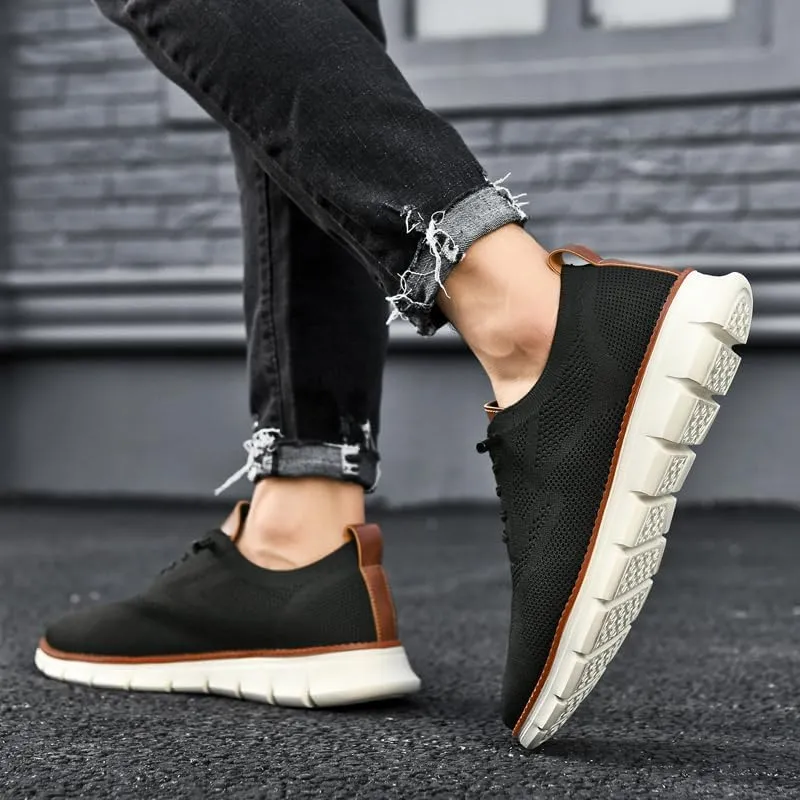 Breeze Shoes for Men Oxfords Lace Up Walking Comfortable Business Casual Shoes Wearbreeze Urban Mesh Dress Sneakers