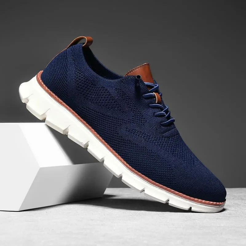 Breeze Shoes for Men Oxfords Lace Up Walking Comfortable Business Casual Shoes Wearbreeze Urban Mesh Dress Sneakers
