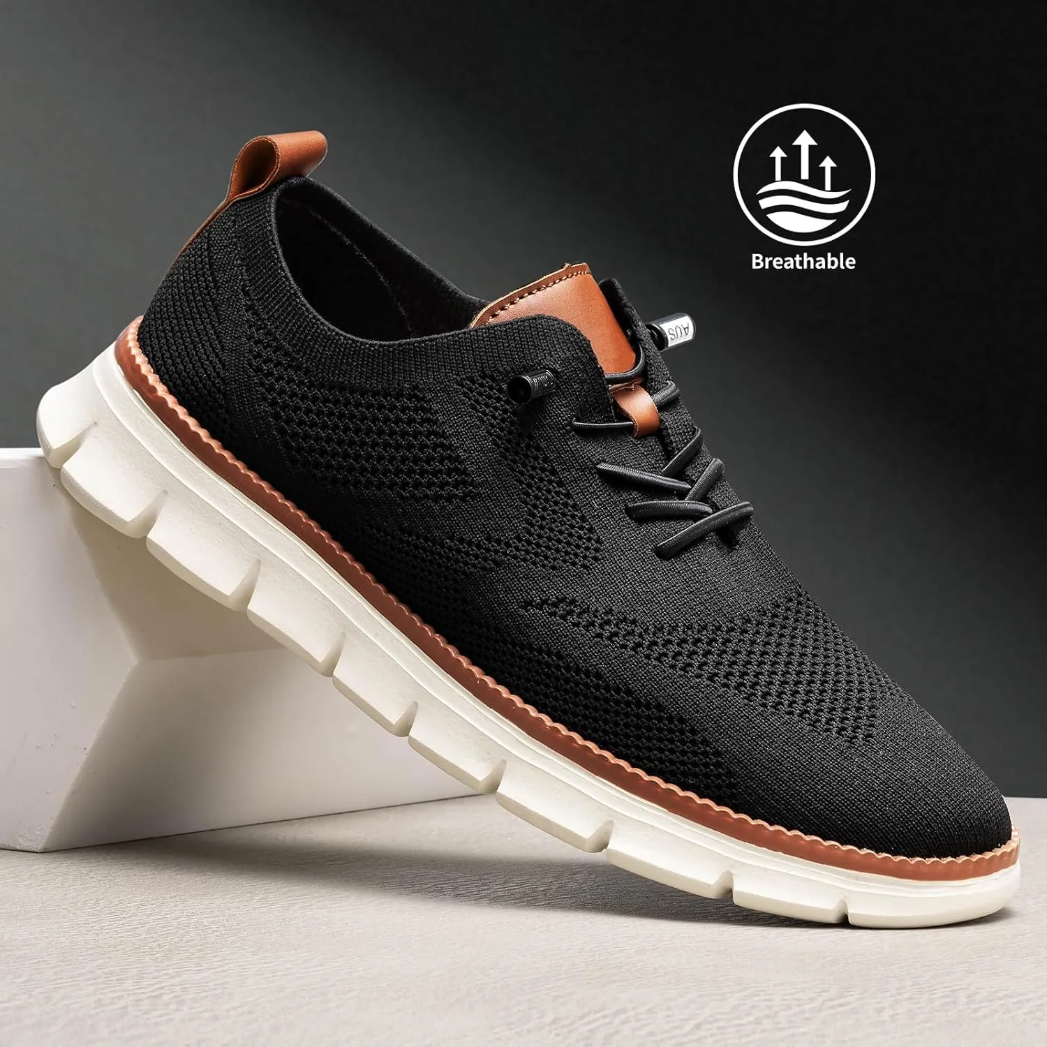 Breeze Shoes for Men,Business Casual Shoes Mens,Comfortable Breeze Urban Shoe for Men,Oxfords Mesh Dress Sneakers,Breathable Upper Wearbreeze Footwear,Lace-Up Lightweight Tennis Walking Shoe