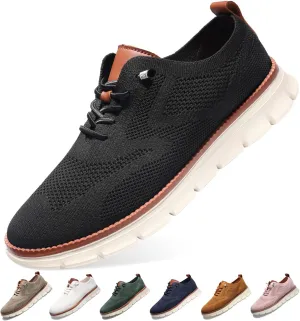 Breeze Shoes for Men,Business Casual Shoes Mens,Comfortable Breeze Urban Shoe for Men,Oxfords Mesh Dress Sneakers,Breathable Upper Wearbreeze Footwear,Lace-Up Lightweight Tennis Walking Shoe