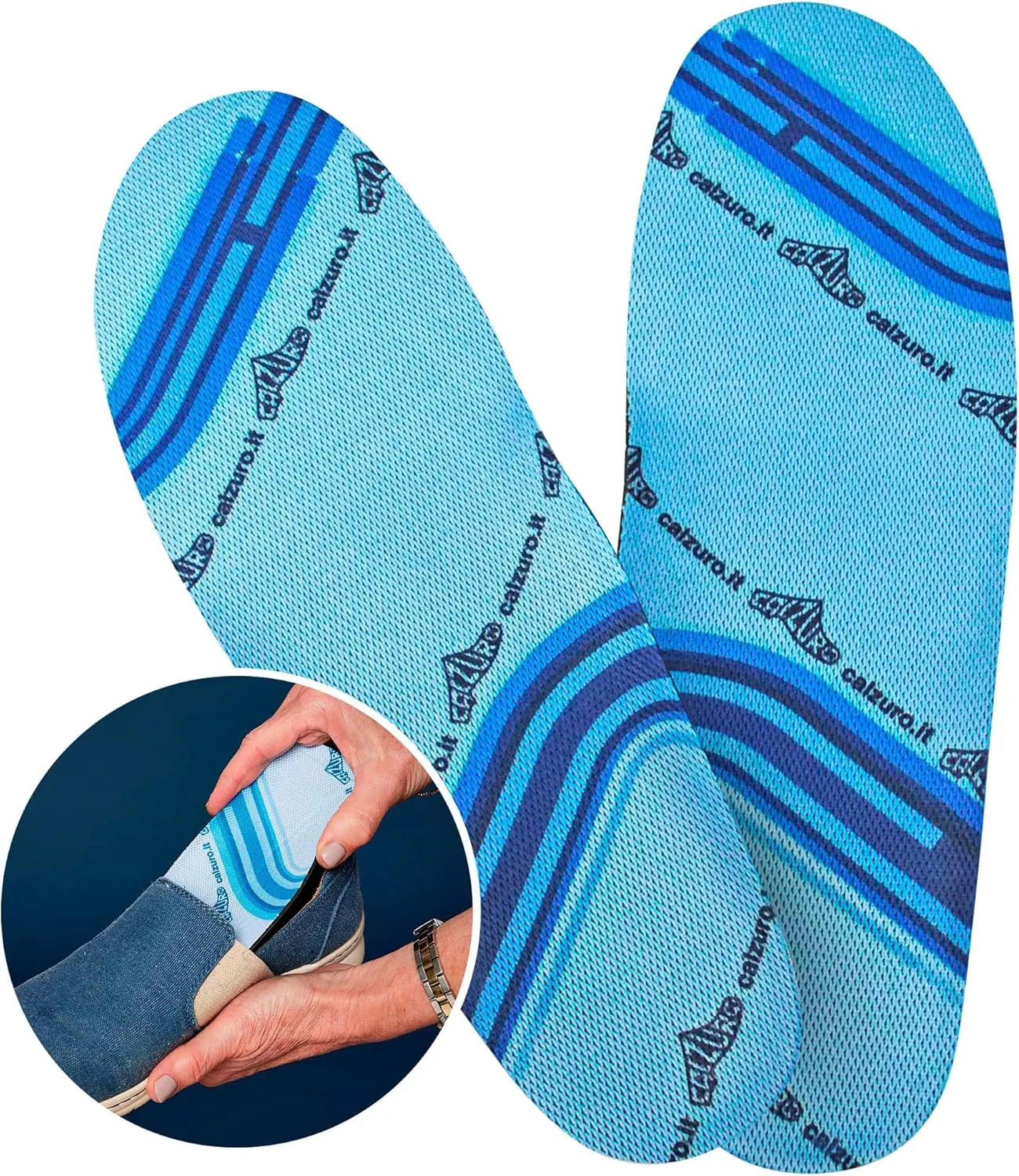 Calzuro Comfort Insole - Molded Foam Shoe Inserts for Women and Men, Cushioned & Supportive, Moisture-Wicking, Machine Washable, Pair - 37/38 US Women's 8.0-8.5 / US Men's 6.0-6.5