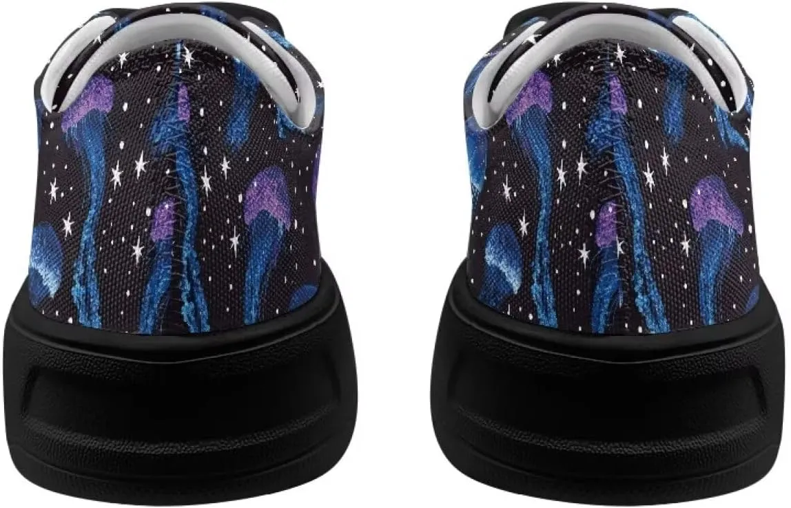 Canvas Sneakers for Women Low Top Lace Up Shoes Comfortable Canvas Tennis Shoes with Anti Skid EVA Sole Dressy Flats