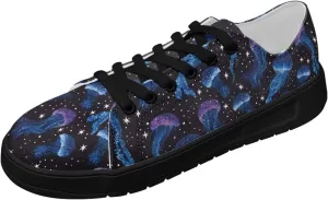 Canvas Sneakers for Women Low Top Lace Up Shoes Comfortable Canvas Tennis Shoes with Anti Skid EVA Sole Dressy Flats