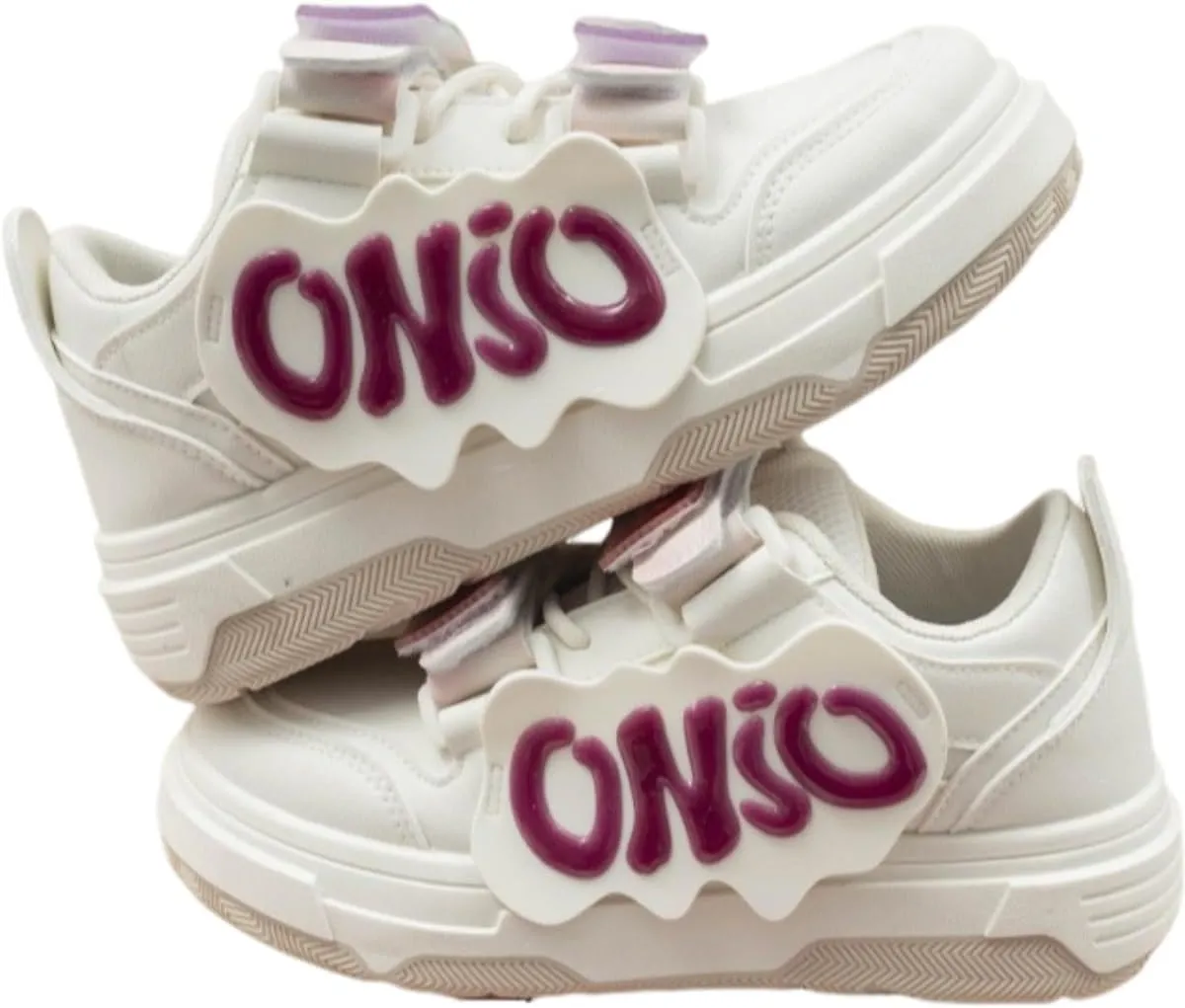 Cartoon Alphabet Shoes Walking Sneakers for Women Y2k Platform Shoes for Women Spring Summer Vacation (White & Purple,7.5)