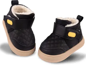 Charrost Baby Toddler Boy Girl Snow Winter boots Size 5 Toddler Ankle boots 12-18Months Waterproof&Water-resistant Warm Wide Barefoot Girls Boys Infant Black Winter shoes