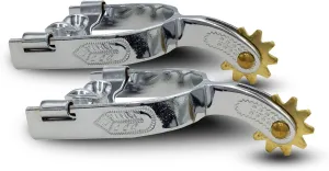 Colorado Saddlery The Chuckwagon Spurs for Kids - Chrome Plated, Stylish Boot Spurs with 1-1/4" Ten Point Rowels - Perfect for Trail Riding, Horse Tack, Outfitting - Comes in a Pair