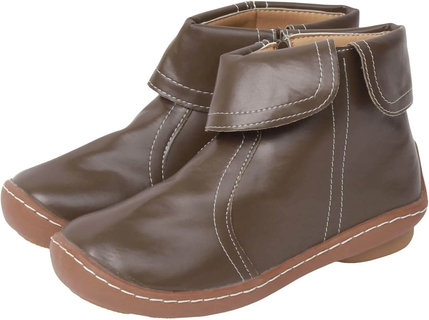 Comfortable Boots for Women Walking Leather Women Ankle Boot Comfy Fashion Round Toe Soft Sole Flat Rubble Women Boot