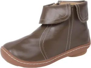 Comfortable Boots for Women Walking Leather Women Ankle Boot Comfy Fashion Round Toe Soft Sole Flat Rubble Women Boot