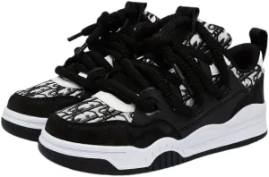 Comfy Trendy Platform Shoes for Outdoor Walking Jogging Camping, All Seasons Men's Lace Up Sneakers