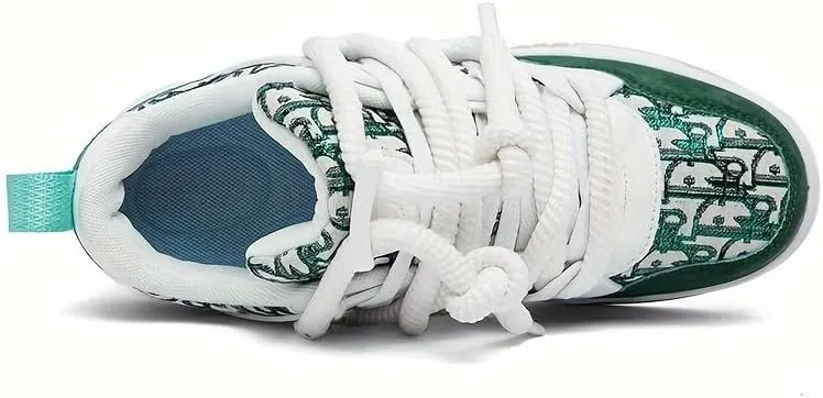 Comfy Trendy Platform Shoes for Outdoor Walking Jogging Camping, All Seasons Men's Lace Up Sneakers