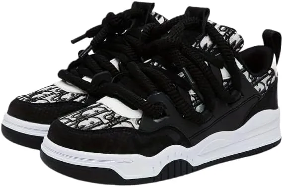 Comfy Trendy Platform Shoes for Outdoor Walking Jogging Camping, All Seasons Men's Lace Up Sneakers