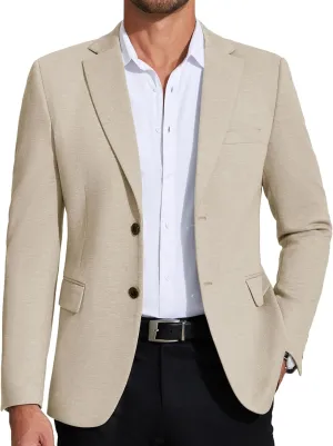 COOFANDY Mens Casual Blazer Knit Sport Coat Lightweight Two Button Suit Jacket
