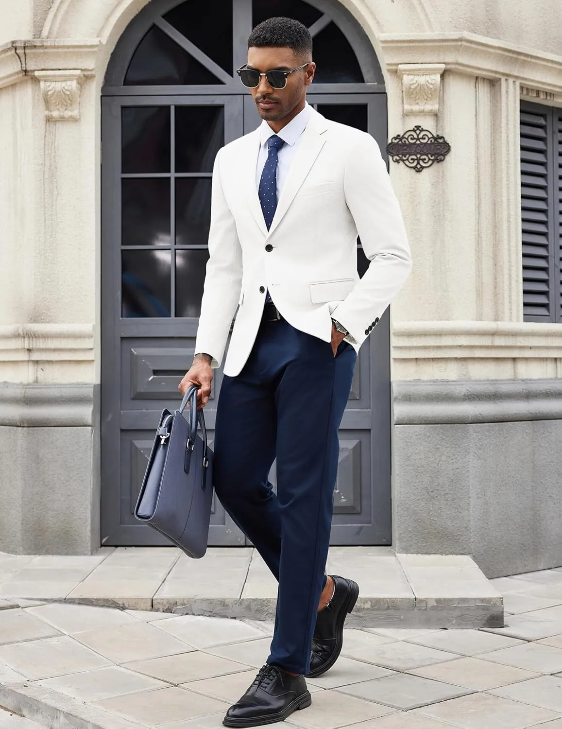 COOFANDY Mens Casual Blazer Knit Sport Coat Lightweight Two Button Suit Jacket