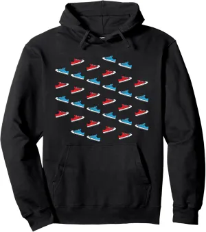 Cool Trendy Hip Fashion Vintage Shoes Sneakers Pattern Style Pullover Hoodie