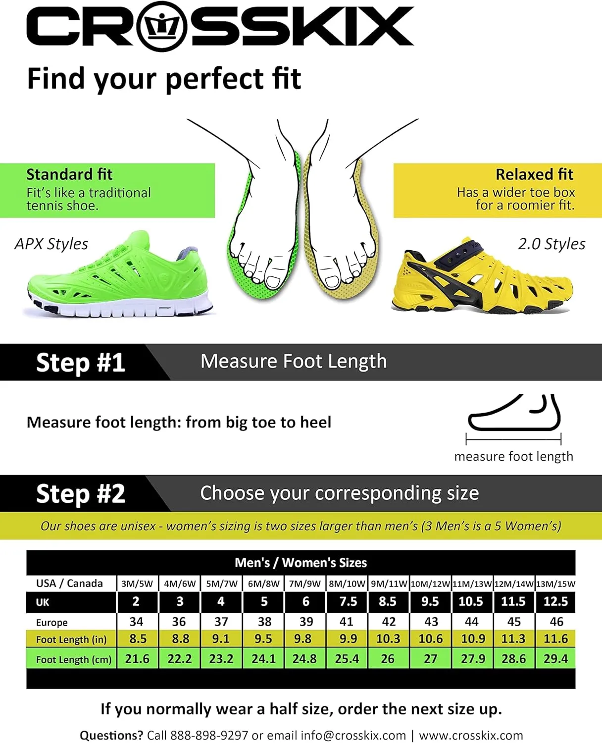 Crosskix APX Closed Toe Lace Up Water Shoes - All-Purpose Non-Slip Submersible Sneakers with Arch Support for Men, Women, Kids