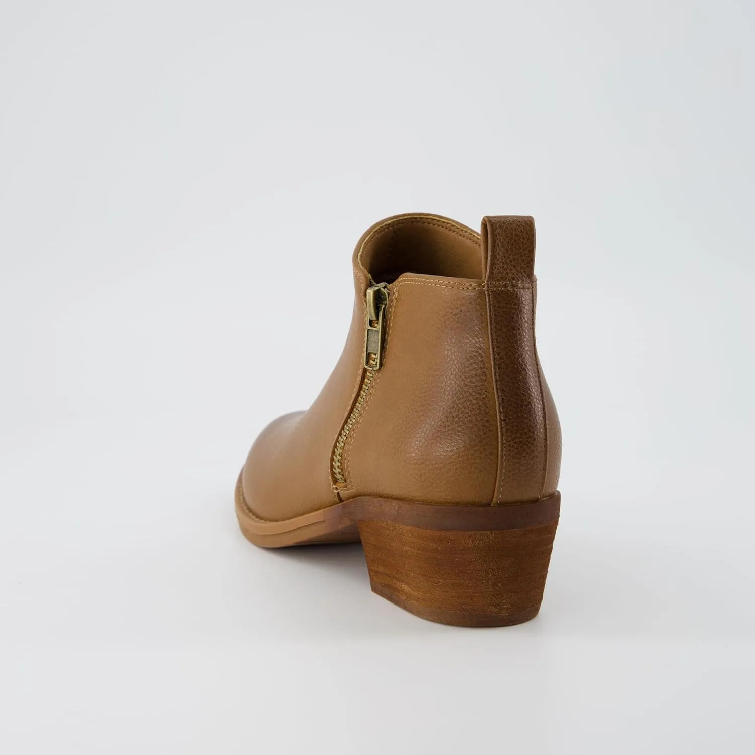 CUSHIONAIRE Taco Women’s Ankle Bootie – Low Heel Ankle Boots for Women with Memory Foam Comfort, Side Zipper, and Wide Widths Available