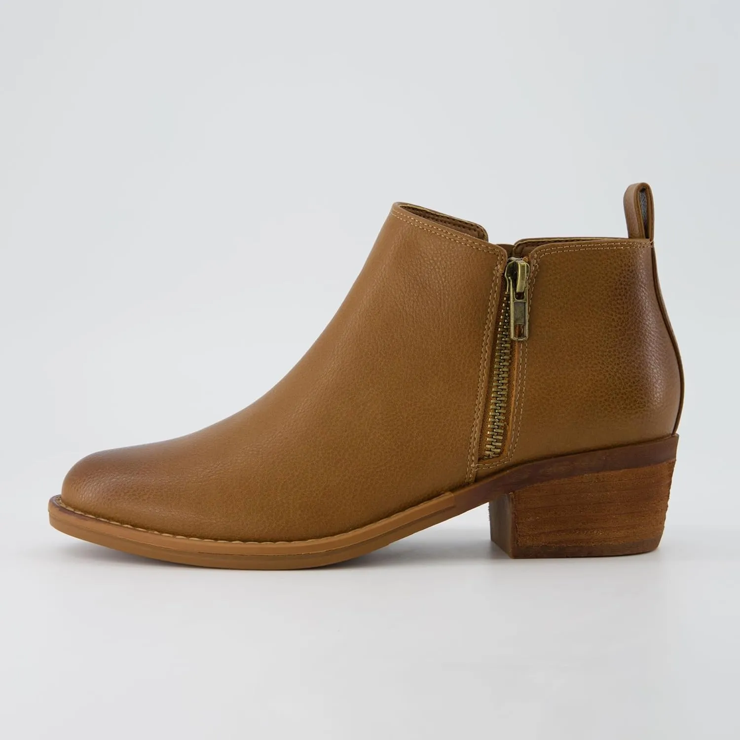 CUSHIONAIRE Taco Women’s Ankle Bootie – Low Heel Ankle Boots for Women with Memory Foam Comfort, Side Zipper, and Wide Widths Available