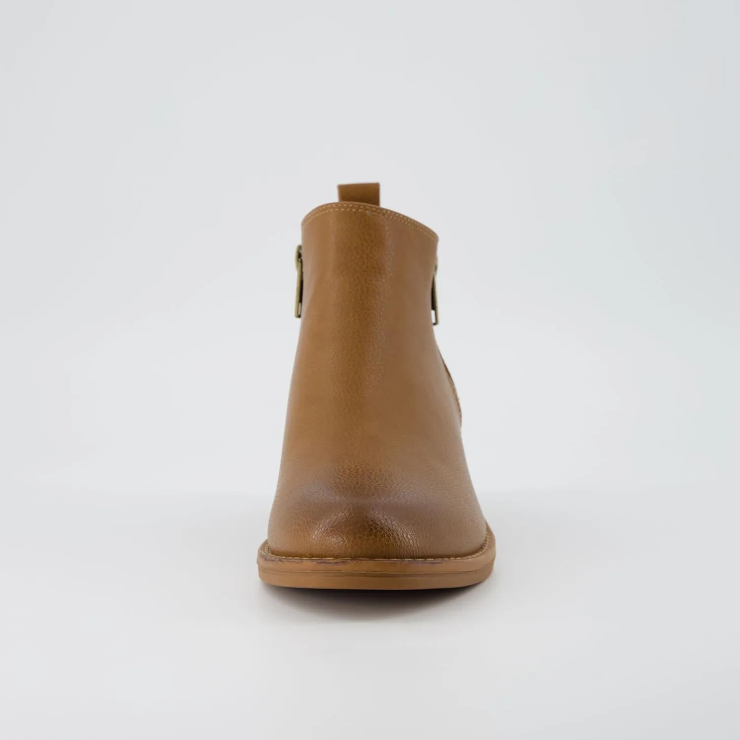 CUSHIONAIRE Taco Women’s Ankle Bootie – Low Heel Ankle Boots for Women with Memory Foam Comfort, Side Zipper, and Wide Widths Available