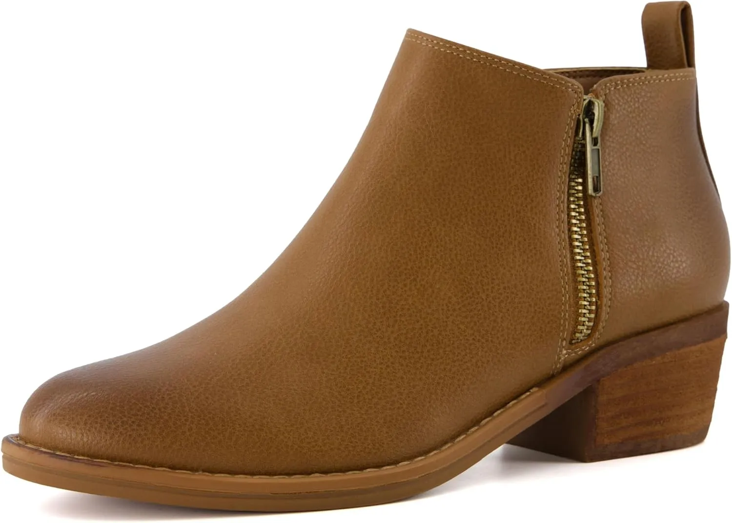 CUSHIONAIRE Taco Women’s Ankle Bootie – Low Heel Ankle Boots for Women with Memory Foam Comfort, Side Zipper, and Wide Widths Available