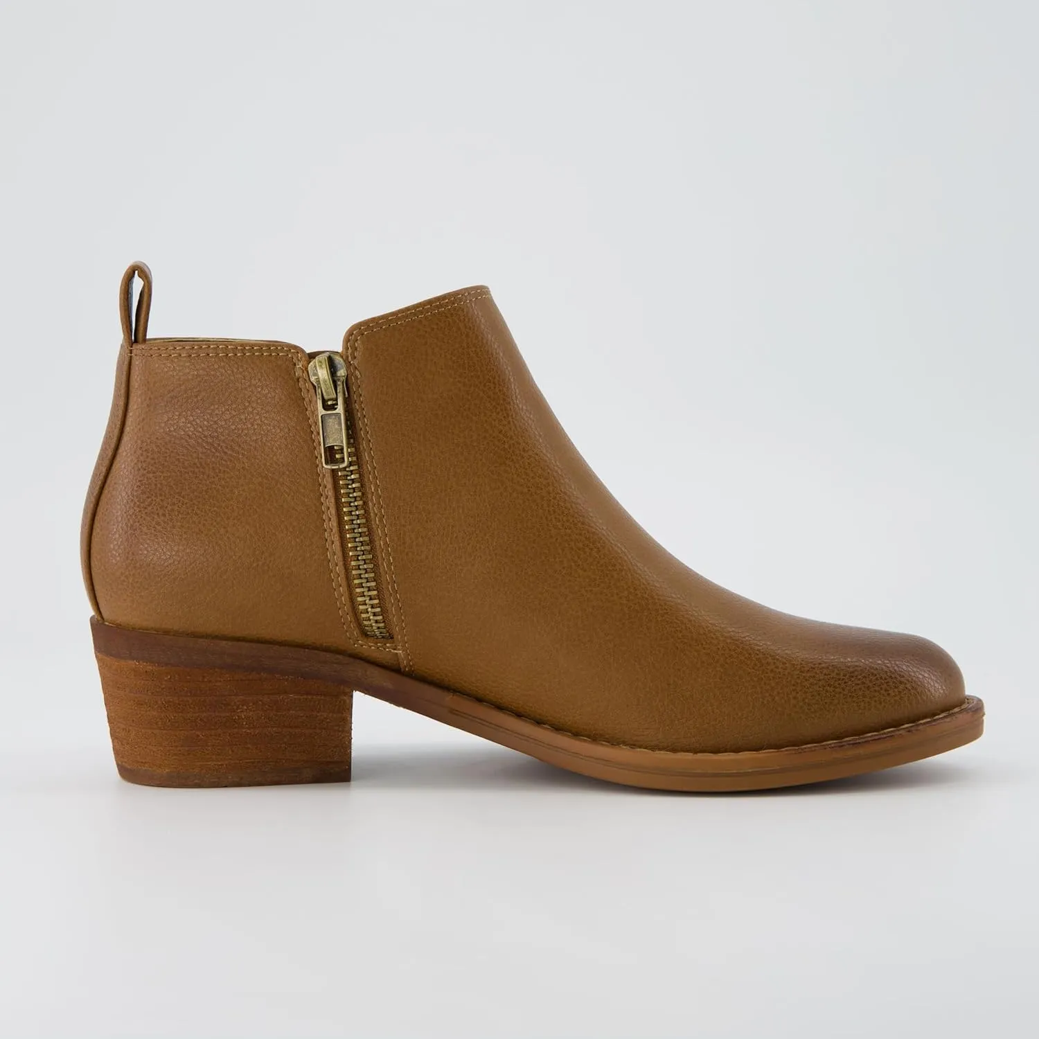 CUSHIONAIRE Taco Women’s Ankle Bootie – Low Heel Ankle Boots for Women with Memory Foam Comfort, Side Zipper, and Wide Widths Available