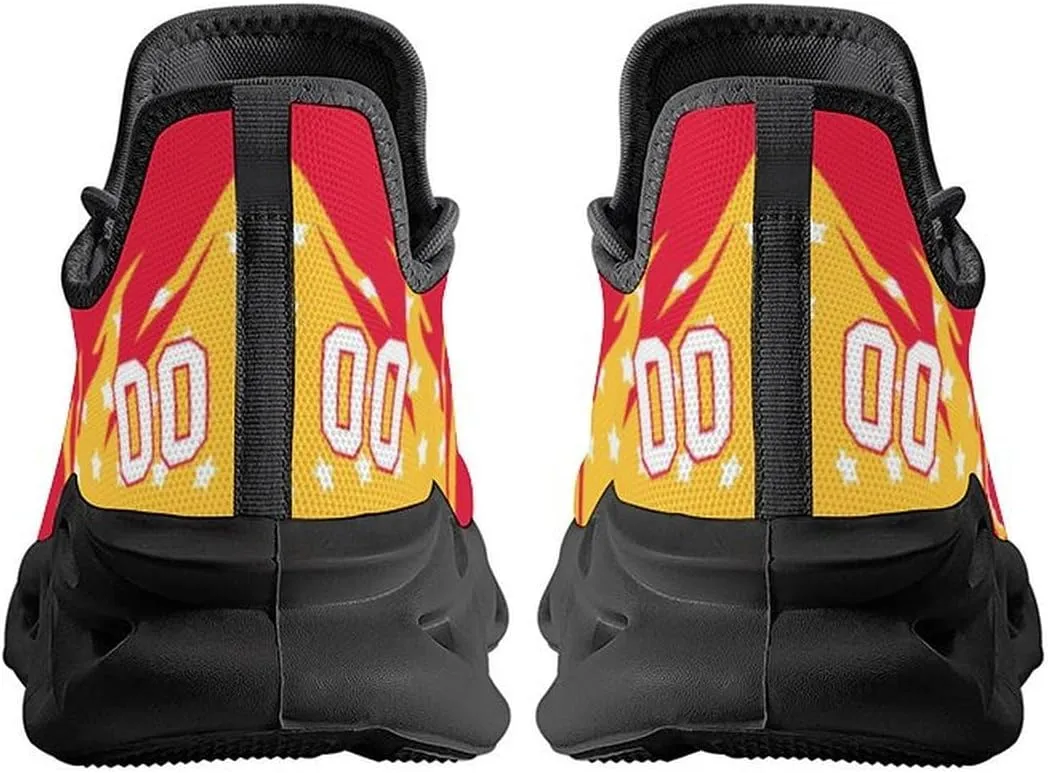 Custom Football Sneakers Personalized Breathable Fan Gift Add Name & Number Workout Athletic Gym Slip-on Shoes for Men Women
