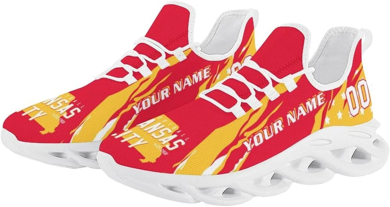 Custom Football Sneakers Personalized Breathable Fan Gift Add Name & Number Workout Athletic Gym Slip-on Shoes for Men Women