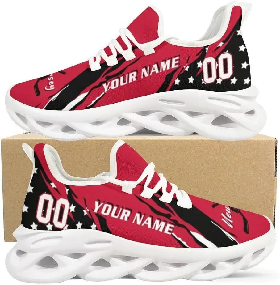 Custom Hockey Sneakers Personalized Breathable Fans Gifts Add Name & Number Workout Athletic Gym Slip-on Shoes for Men Women