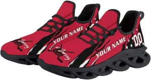 Custom Hockey Sneakers Personalized Breathable Fans Gifts Add Name & Number Workout Athletic Gym Slip-on Shoes for Men Women