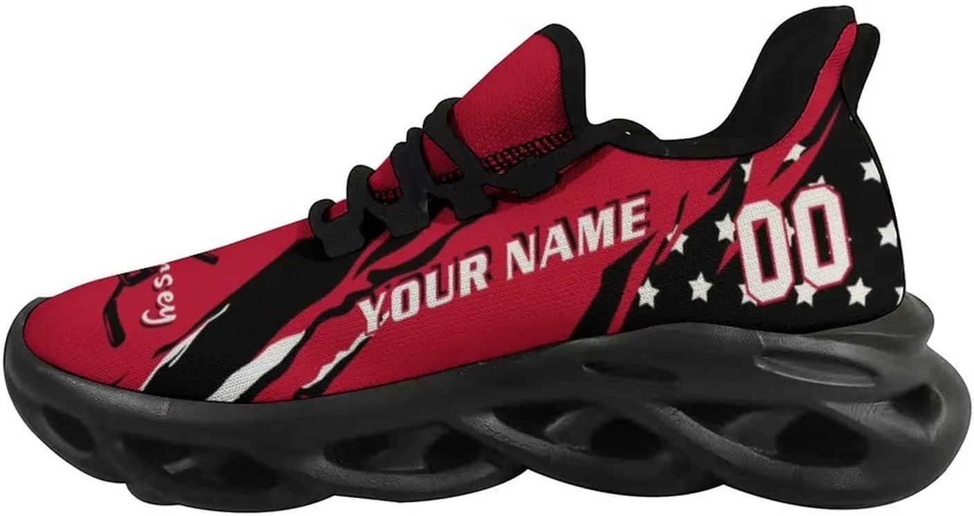 Custom Hockey Sneakers Personalized Breathable Fans Gifts Add Name & Number Workout Athletic Gym Slip-on Shoes for Men Women