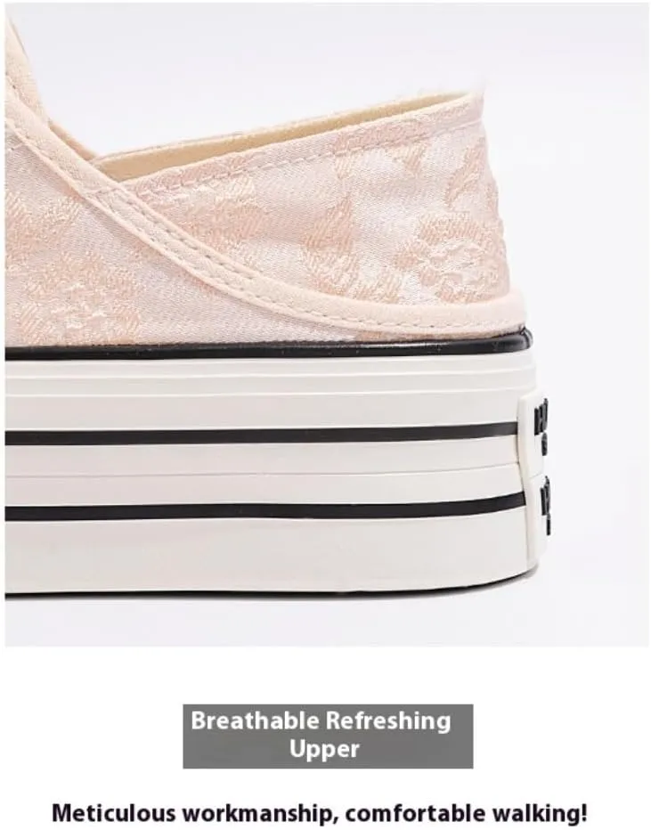 Cutecore Shoes Kawaii Canvas Sneakers Casual Tennis Gym Fitness Outdoor Hiking Comfortable Chunky Platform for Women Y2K Trendy Preppy Back to School Gift for Girls Granddaughter in Campus