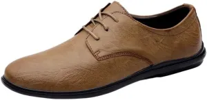 Daily Lightweight Lace Up Loafers Classic Anti-Slip Low Top Walking Shoes Men's Comfy Casual Driving Flats