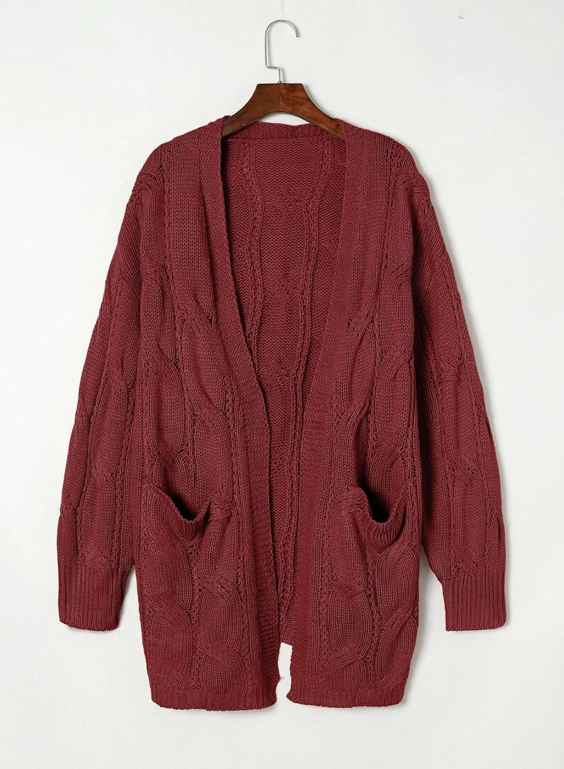 Dokotoo Long Cardigans for Women Open Front Long Sleeves Lightweight Fall Sweaters with Pockets