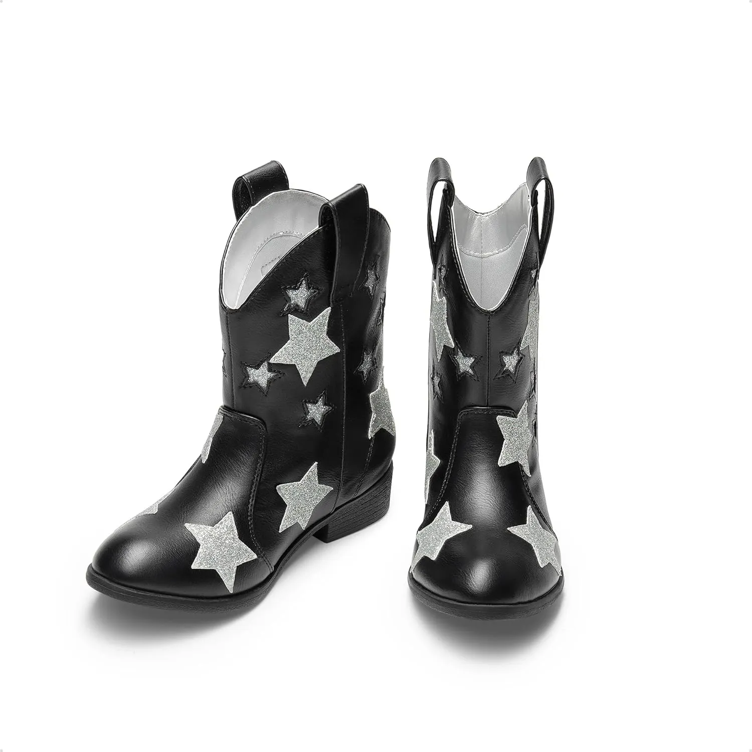 DREAM PAIRS Girls Cowgirl Boots Cowboy Western Mid Calf Star Boots for Kids