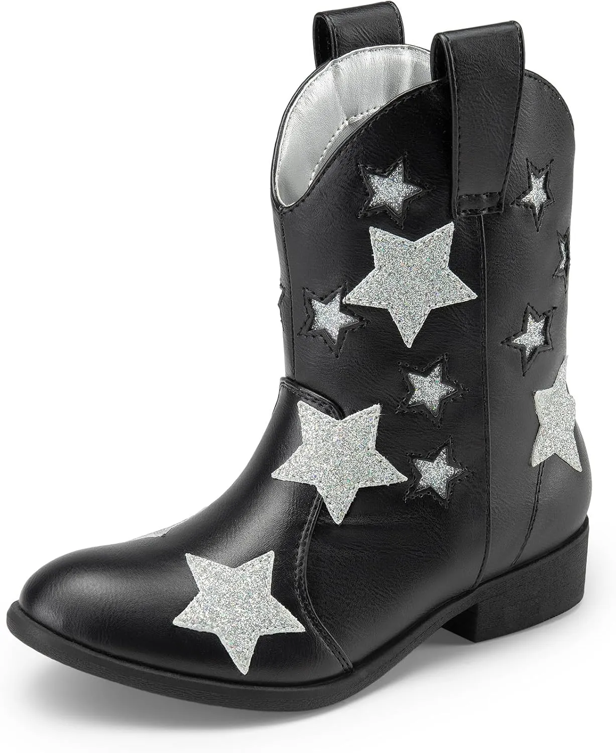 DREAM PAIRS Girls Cowgirl Boots Cowboy Western Mid Calf Star Boots for Kids